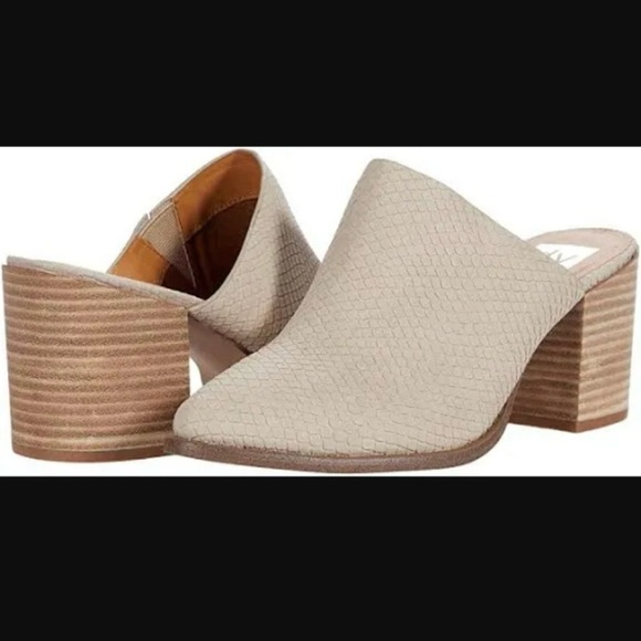 Dolce Vita Tendle Block Heel Mule Taupe Snakeskin, Sz 6.5 - Picture 3 of 10